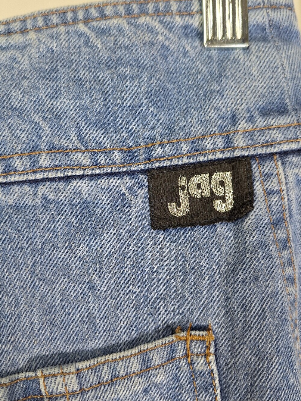 Vintage 70s Jag Sailor Jeans High Waist Wide Leg Denim Sz 29x32 Blue Hippie Boho - Picture 9 of 9